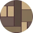 thumbnail image 1 of Ahgly Tapis Rond Lavable en Machine Intérieur Transitionnel Pérun Brun, 5 Pieds Rond, 1 of 7