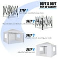 thumbnail image 6 of COBIZI 10x10 Pop-up Canopy Tent with 4 Sidewalls and Mesh Windows 2.0, Waterproof Commercial Instant Outdoor Canopy Tents for Party/Exhibition/Picnic with Carry Bag,4 Stakes & Ropes,White, 6 of 8