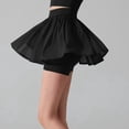 thumbnail image 5 of Yoga Drapey Double Ruffles Athletic Shorts for Women , High Waisted Flowy Tennis Workout Running Tiered Skorts, 5 of 7