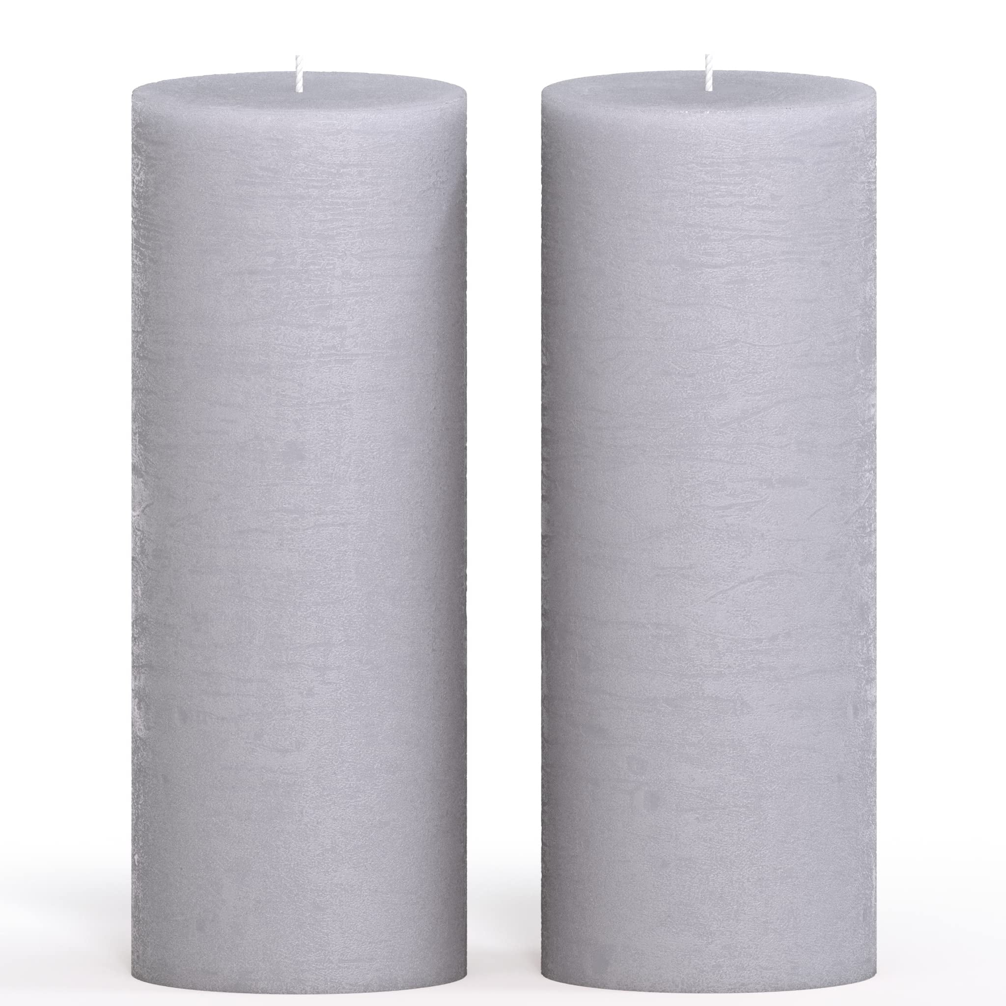 CANDWAX 3x8 Pillar Candle Set of 2 Decorative Rustic Candles