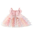 thumbnail image 1 of Robe pour Tout-Petites Filles, Papillon 3D, Froncée, Sans Manches, Camisole à Étages, Vêtements d'Été Décontractés, Robe de Princesse, 1 of 6