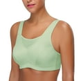 thumbnail image 4 of Wingslove Women's Sports Bra Full Coverage Wireless Bra Plus Size High Impact Non Padded Workout Bra,Green 48B, 4 of 8