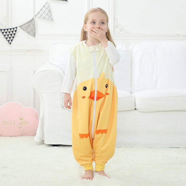 Pijama de invierno liwang saco de dormir ropa de bebé regalo de nacimiento pato amarillo 3 a 5 años