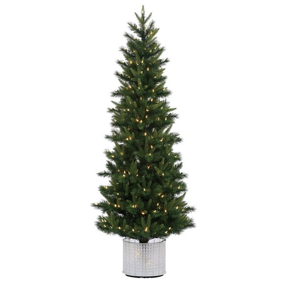 6Ft. Stockton Spruce Tree 702 Mixed Tips Pine Cones 300LED Warm White Lights