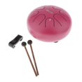 thumbnail image 4 of Mini tambor de lengua de material acero de 8 tonos de 6 pulgadas Instrumento de percusión con llave F Tambor de mano con mazos de tambor de 2 piezas Rosado Gloria Tambor de lengüeta de acero, 4 of 8