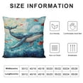 thumbnail image 5 of Patifu Outdoor Patio Throw Pillow Cover Watercolor Whale Farmhouse Décor Outside Furniture Swing Seat Bench Chair Decorative Cushion Cases Deep Seat Bed Couch Sofa 12x12in, 5 of 5