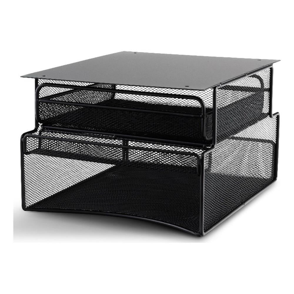 Onyx Hanging Organizer W/drawer, Under Desk Mount, 12 1/3 X 10 X 7 1/4, Black