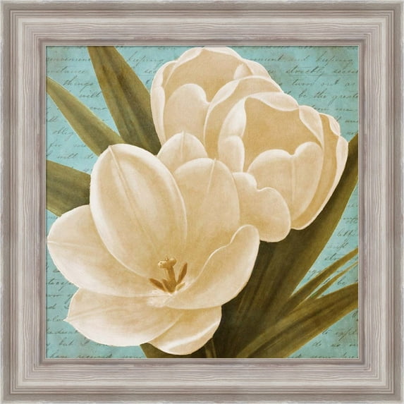 Great Art Now Morning Tulips on Blue I by Vivien Rhyan, Framed Wall Art, 20W x 20H