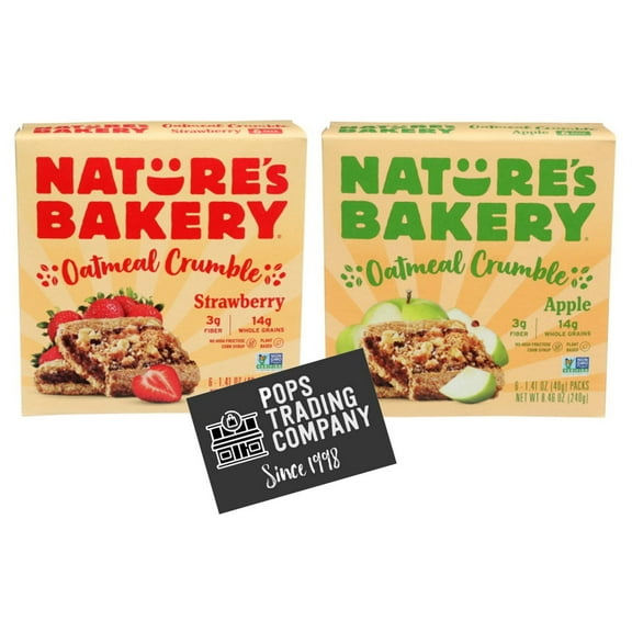 Nature's Bakery Oatmeal Crumble Apple & Strawberry Bars  12ct 1.41oz Box- Non-GMO