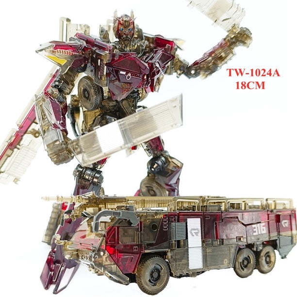 Figura de acción de transFormación transparente para niños, juguete Original de 18CM, TW1024, TW-1024A, camión de bomberos, película KO SS61