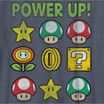 thumbnail image 2 of Boy's Nintendo Super Mario Power Up Bingo Graphic Tee Navy Blue Heather Small, 2 of 3