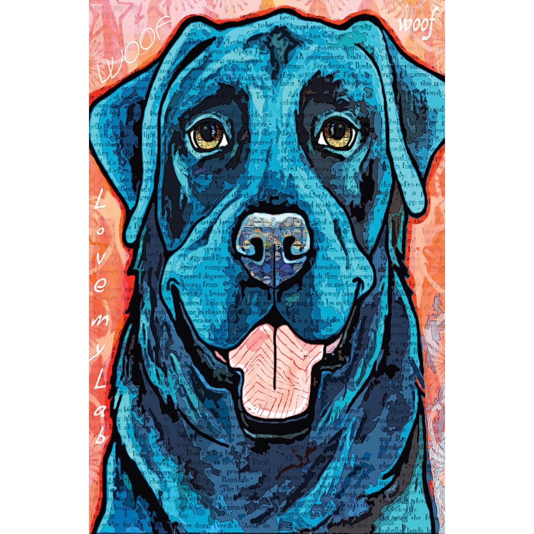 Marmont Hill - "Pop Art Black Lab" by Stephanie Gerace Painting Print on Wrapped Canvas
