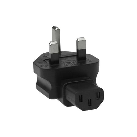 3 Prong Right-Angle Power Plug Adapter, IEC 60320-C13 receptacle to ...