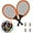 Orange-4 Pcs Ball, variant on Led Light-Up Oversized Badminton Set with 2 Player Grip Tapes Badminton Racket 2/4 PCS Light-Up Shuttlecocks, Family Entertainment Outdoor Night Light Training LED Badminton Racket Sets Sport