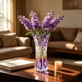 thumbnail image 5 of SUYOLL Gradient Embossed Glass Vase Scalloped Rim Thick Clear Glass Vase Floral Vase For Home Centerpiece Wedding Living Room Dining Table Party Decor Housewarming Gift, 5 of 6