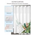 thumbnail image 2 of No Hook Shower Curtain with Snap in Liner Tropical Plant Shower Curtain -Fabric Waterproof Inner Liner, Watercolor Floral Shower Curtains Washable 72"x78", 2 of 9