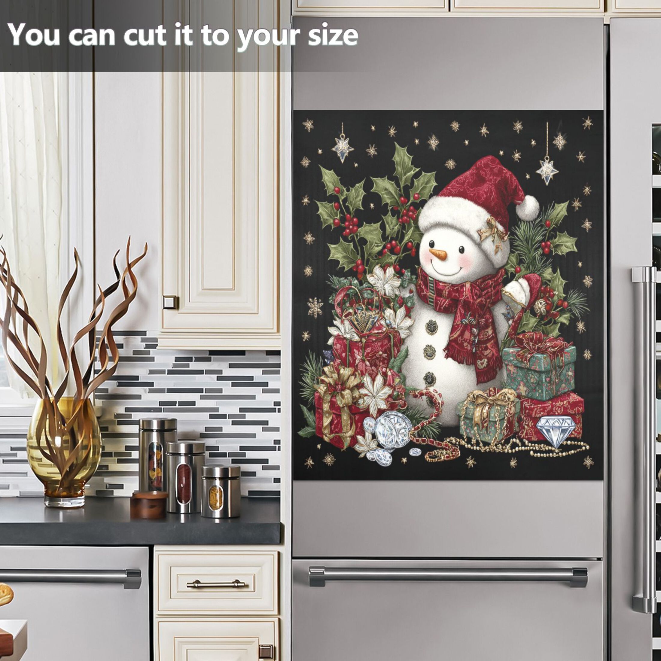 Dishwasher Sticker Magnetic Dishwasher Sticker Magnetic Decorative Sticker Refrigerator Sticker Dishwasher Decorative Stickers Warm Cute Christmas Snowman