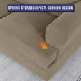 thumbnail image 2 of 4 Pieces Stretch T Cushion Sofa Slipcovers with 3 Individually T Cushion Shape Seat Covers for Dogs, Washable Furniture Protector Soft Covers with Elastic Bottom (Sofa, Khaki), 2 of 6