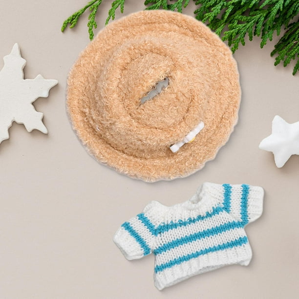 Suéter de rayas para muñeca,Accesorios de suéter y sombrero de rayas para muñecas de 15 cm,Suéteres,trajes y ropa para muñecas de moda de 17 cm,Muñecas bebé Accesorios para niños