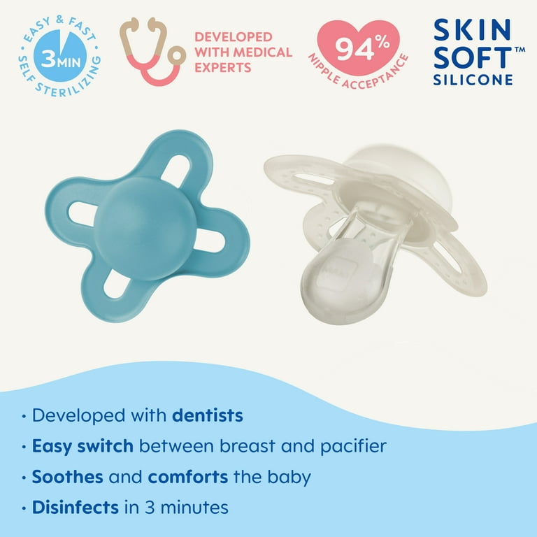 MAM Start Matte Newborn Pacifier 0-3 Months Boy 2 Pack Orthodontic