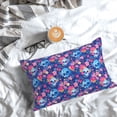 thumbnail image 5 of Pofeuu Blue Skull Flower Print Polyester Microfiber Plush Pillowcases, Super Soft and Cozy Pillow Case Covers with Envelop Closure（Pillow core not included）-16"x24", 5 of 6