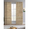 thumbnail image 2 of Retro Yellow Sheer Curtains 84 Inch Length 2 Panels Set for Living Room/Bedroom, Country Farmhouse Abstract Minimalist Texture Kitchen Curtains Grommet Semi-Sheer Curtains Window Treatments 42"x84"x2, 2 of 7