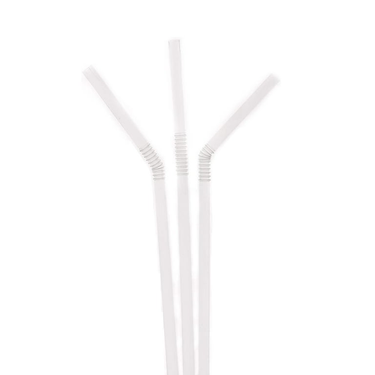 [2400 Pack] Individually Wrapped Flexible Plastic Drinking Straws -  EcoQuality Disposable Clear Straws, BPA Free Plastic - Bendy, Party, Fancy  Straws