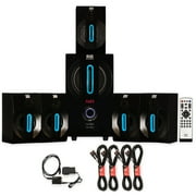 Blue Octave B52 Home Theater 5.1 Bluetooth Speaker System with Optical Input and 4 Extension Cables