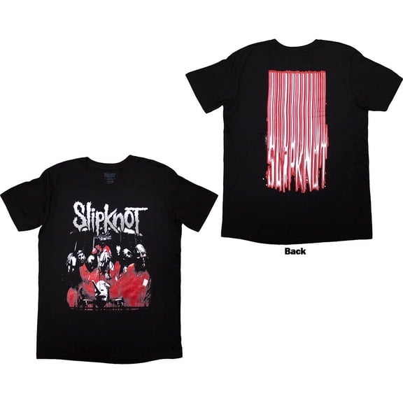 Slipknot Unisex T-Shirt Stretched Barcode (Black) (Back Print)