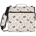 thumbnail image 2 of Zipper Binder with Shoulder Strap 2 inch 3 Ring Waterproof File Folder Organizer Bag 500 Sheet Simple Butterflies and Flowers, 2 of 8