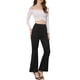 thumbnail image 2 of Pantalones Flare Sólidos de Mujer INSPIRE CHIC con Cremallera Lateral Oculta de Suede Sintético Talla 3XL Negro, 2 of 5