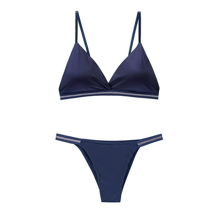 

KDDYLITQ Womens Babydoll Lingerie Sexy Teddy Lingerie Set Lace Bra and Panty Sets Dark Blue S