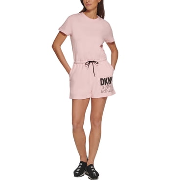 DKNY Sport Womens Flip Reflect Logo Romper Blossom XS