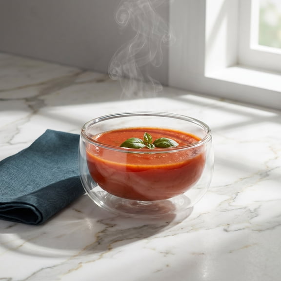 WRITWAA Clear Double Layer High Borosilicate Glass Mixing Bowl - Kitchen Bowl, 1 Piece for Food Prep