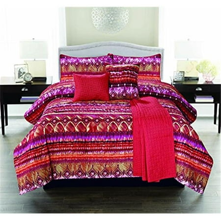 Luxury Home Morocco Comforter Twin, Red - 5 Piece Set ...