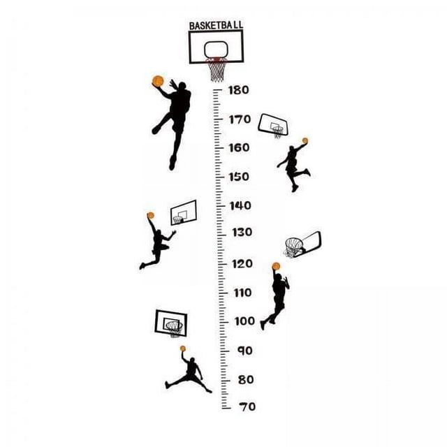 Adhesivo de pared,Adhesivo de pared con gráfico de altura y crecimiento,tema deportivo,Calcomanía autoadhesiva para medir la altura,Calcomanía de pared con gráfico de altura,decoración