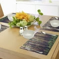 thumbnail image 4 of Ambesonne Nature Place Mats Set of 4, Fall Trees Forest Trunks, Standard Size, Green Brown, 4 of 6
