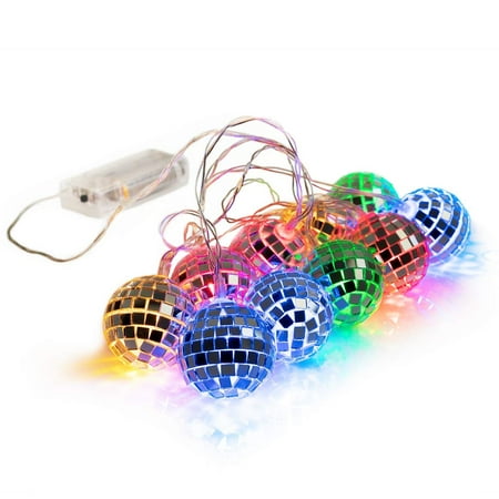 Bali Mirror - West Ivory Mixed Colors Mirror Ball 15cm Battery Powered