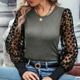 thumbnail image 6 of JINMGG Fall Long Sleeve Shirts for Women, Womens Summer Fall Tops 2024 Women's Lace Sleeve Color Matching Slim Top, 6 of 6