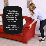 RUBY Movers Furniture Sliders for Carpet, As Seen on TV, Effortlessly Move Heavy Couches, Recliners, Bookcases & Appliances with Ease, Extra-Large Size Fits Bulky Legs. Move Furniture by Yourself.