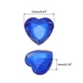 thumbnail image 2 of 60 Pcs Rhinestone de Corazón Acrílico 12mm Stickers de Gemas de Plástico para Manualidades, Azul Oscuro, 2 of 7