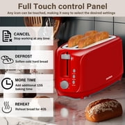 Toaster 4 Slice, Digital Stainless Toaster for Bagel, Defrost, Reheat, Dual Control, Removable Crumb Tray