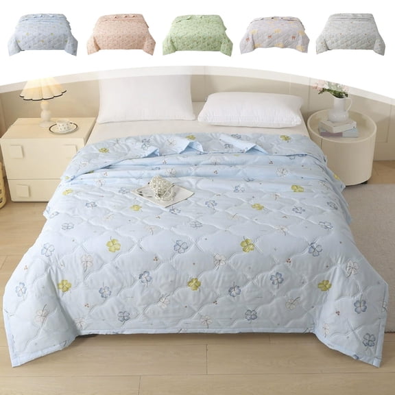 JOGZMZ Summer Quilt - Lightweight Thin Comforter 59x79 Inch, Washable Soft Bedding for Home Bedroom, Breathable Quilted Blanket