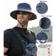 thumbnail image 4 of SkyAuks Sun Hats for Men UV Protection with Hat Clip, Unisex Outdoor Solid Hat, Floppy Bucket Hats, Wide Brim Hat Breathable Beach Hat for Fishing Hiking, Greenish Grey, 4 of 8