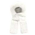 thumbnail image 2 of Hooded Scarf for Women Winter, Ear Hat Scarf 3 in 1Faux Fur Gloves Set Soft Thick Warm Hat, 2 of 6