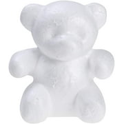 WESTOCEAN 8pcs White Styrofoam Bear Shape Bear Foam styrofoam Teddy Balls-Craft Shapes Bears Rose for polystyrene Flower- Sculptures Craft Balls for DIY Arts Decoration Flower