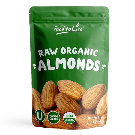 Organic California Almonds, 1 Pound — Non-GMO, Raw, Vegan — by Food to Live