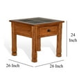 thumbnail image 5 of Marv Side End Table w Drawer, 26 Inch Square Slate Inlay Top, Brown, 5 of 5