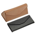 thumbnail image 1 of Estuche de gafas plegable Uxcell, 2 piezas organizador de gafas de sol magnético de cuero PU, Negro/Marrón oscuro, 1 of 5