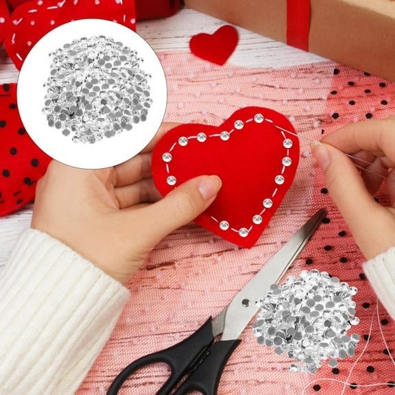 LEORX White Round Glass Rhinestones Craft Accessory for Clothes Bags and Shoes 1440Pcs Bulk